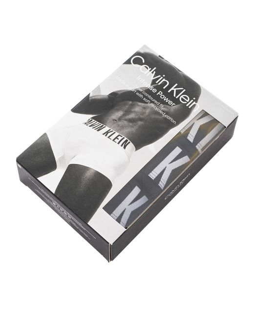 Calvin Klein Black Logo-Waistband Pack Of Three Stretch-Cotton Trunks for men