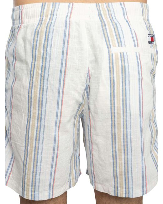 Tommy Hilfiger White Slub Straight Beach Shorts for men