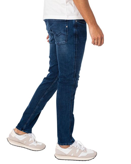 Replay Blue Anbass Slim Jeans for men