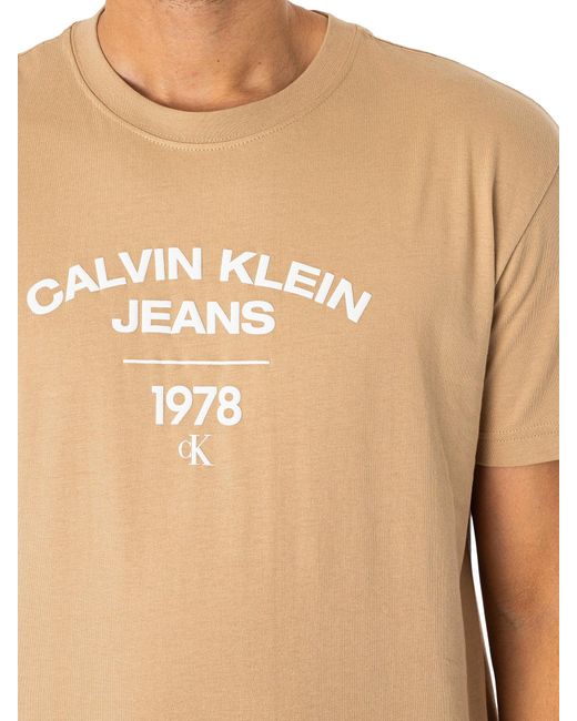 Calvin Klein Natural Varsity Curve Logo T-shirt for men