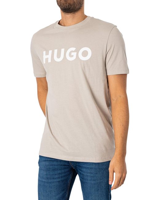 HUGO Gray Dulivio Graphic T-shirt for men