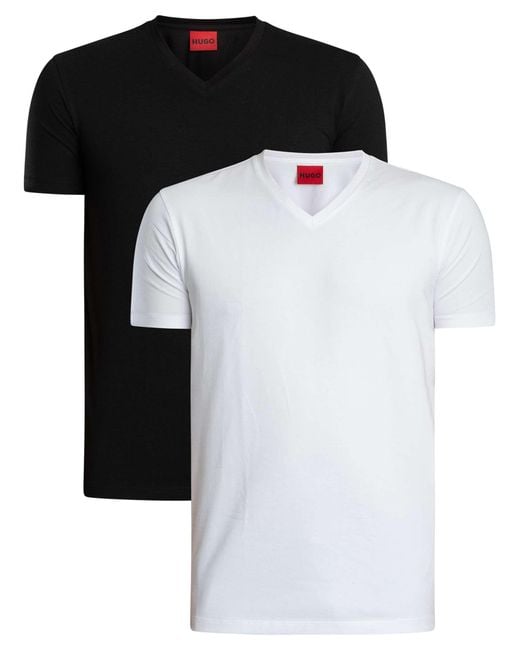 HUGO Black 2 Pack Lounge V-neck T-shirts for men