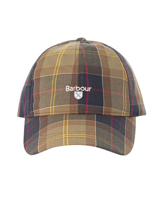 Barbour White Tartan Sports Baseball Cap for men