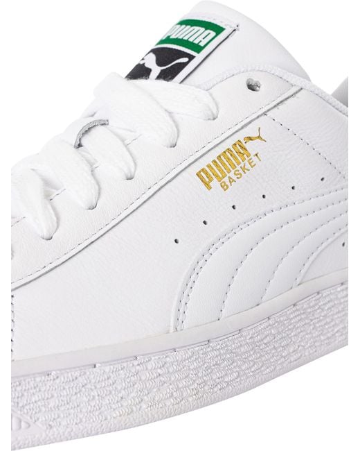 PUMA White Basket Classic Leather Trainers for men