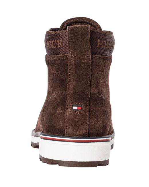 Tommy Hilfiger Brown Corporate Outdoor Suede Boots for men