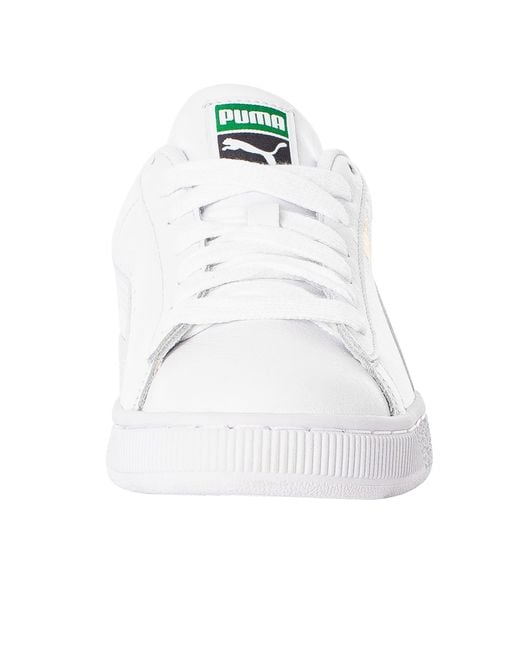 PUMA White Basket Classic Leather Trainers for men