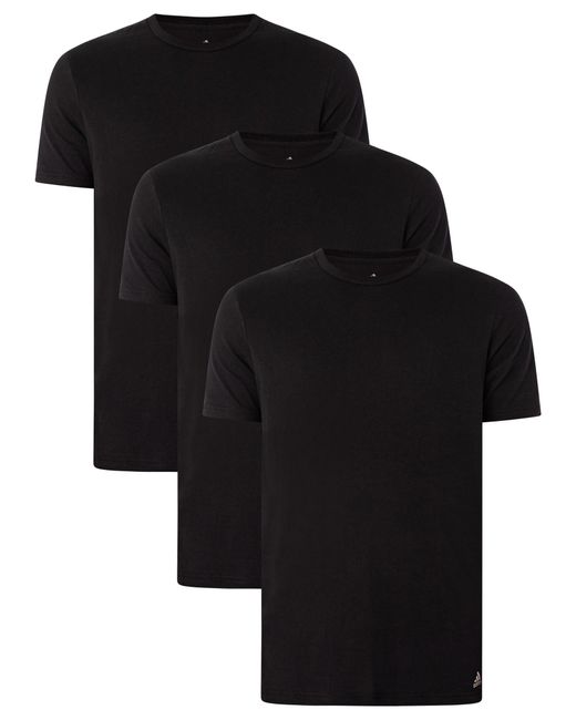Adidas Black 3 Pack Lounge Active Core T-shirts for men