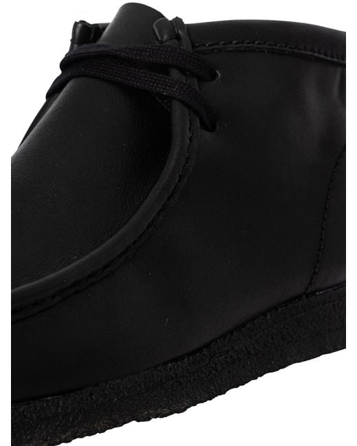Clarks Black Wallabee Leather Boots for men