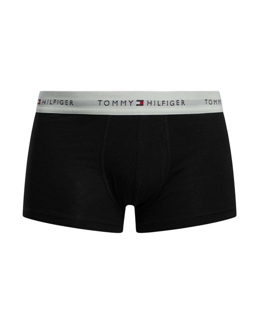 Tommy Hilfiger Black 3 Pack Signature Cotton Essentials Trunks for men