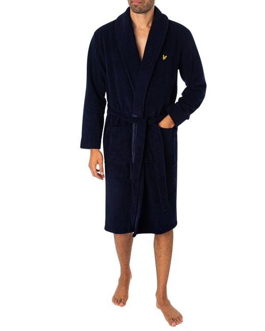 Lyle & Scott Blue Lucas Dressing Gown for men