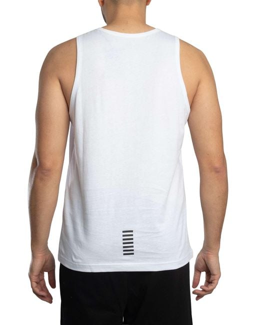 EA7 White Logo Slim Vest for men