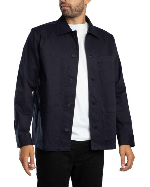 Lacoste Blue Cotton Overshirt Jacket for men