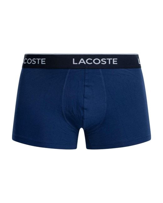 Lacoste Blue 3 Pack Cotton Stretch Trunks for men