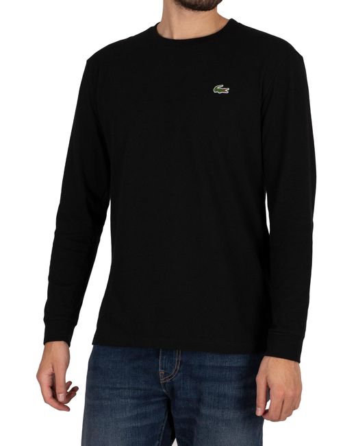 Lacoste Sport Longsleeved Croc T-shirt in Black for Men - Lyst