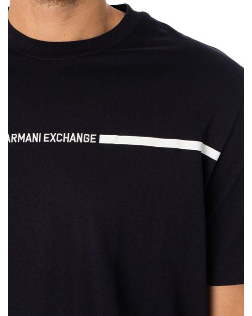 Armani Exchange Black Stripe Logo T-shirt for men