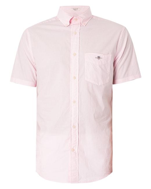 Gant White Regular Poplin Shortsleeved Shirt for men