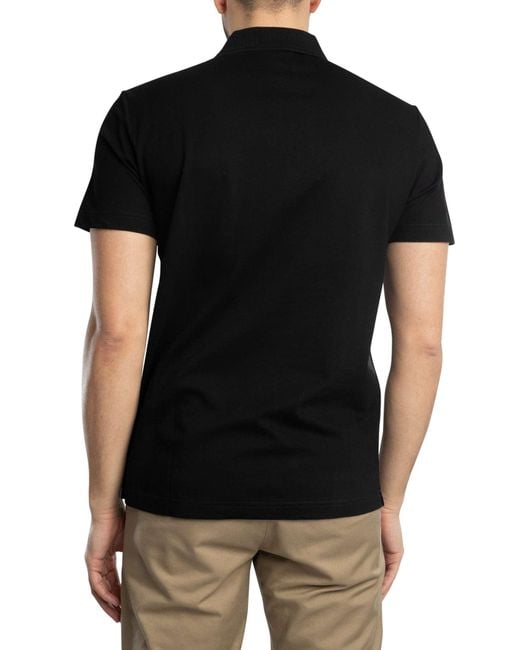 Antony Morato Black Mercerized Cotton Zip Polo Shirt for men