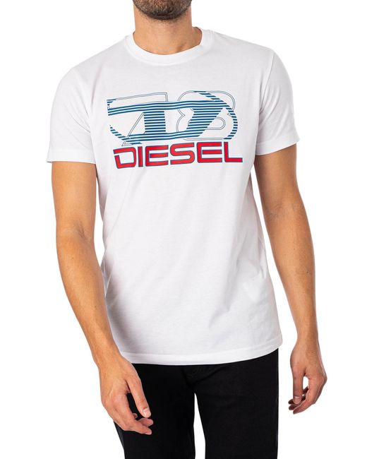 DIESEL White Diegor Graphic T-shirt for men