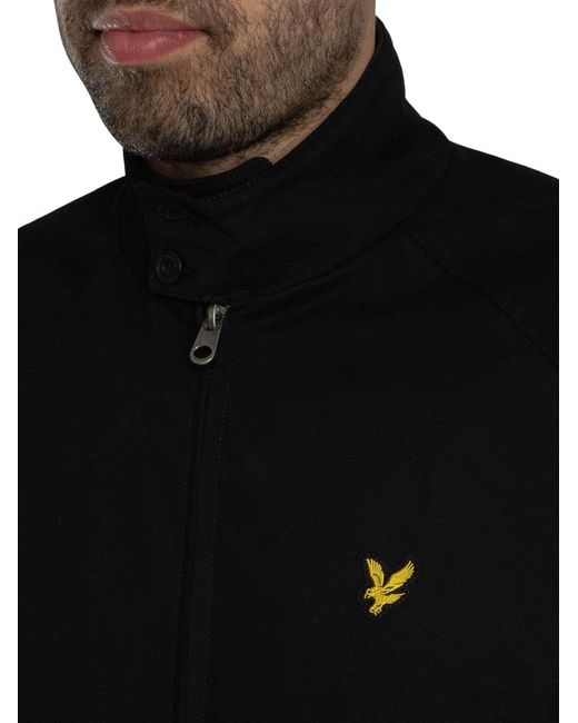 Lyle & Scott Black Cotton Harrington Jacket for men