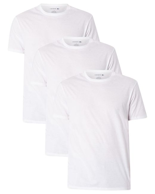 Lacoste White 3 Pack Crew T-shirt for men