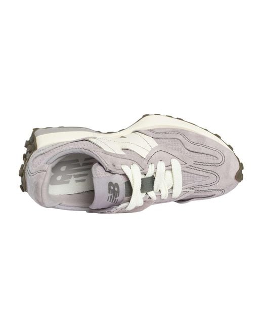 New Balance White 327 Suede Trainers for men