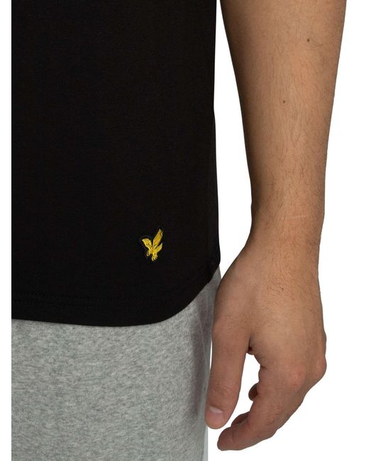 Lyle & Scott Black 3 Pack Basic Lounge V Neck T-shirt for men