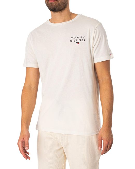 Tommy Hilfiger White Lounge Chest Logo T-shirt for men
