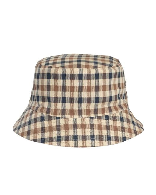 Aquascutum Natural Iconic Reversible Bucket Hat for men