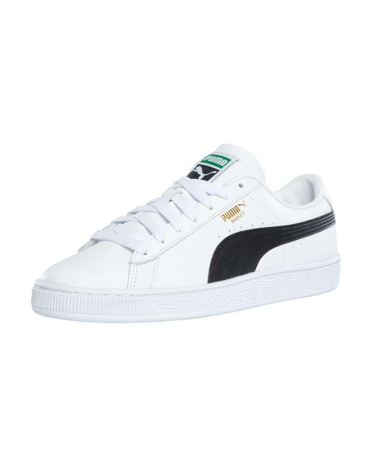 womens puma white basket leather trainers