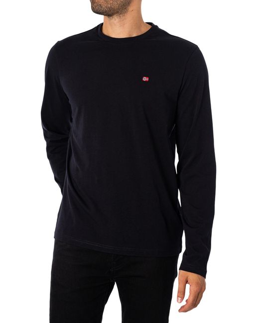 Napapijri Blue Salis Logo Longsleeved T-shirt for men