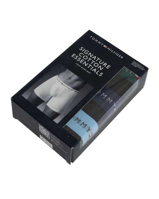 Tommy Hilfiger Black 3 Pack Signature Cotton Essentials Boxer Briefs for men