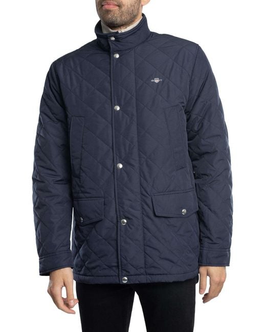 Gant Blue Quilted Windcheater Jacket for men