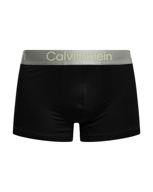 Calvin Klein Black 3 Pack Brushed Microfiber Trunks for men