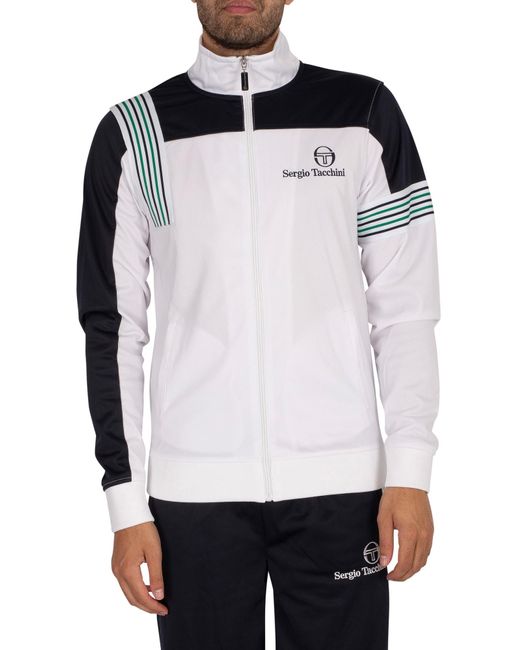 Sergio Tacchini Wilander Track Jacket in White/Navy/Green (White) for ...