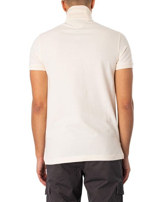 Tommy Hilfiger White Pretwist Mouline Slim Fit Polo Shirt for men