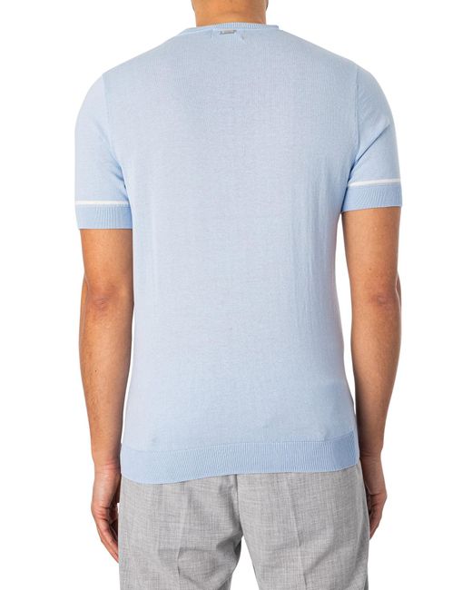 Antony Morato Blue Malibu Knitted T-shirt for men