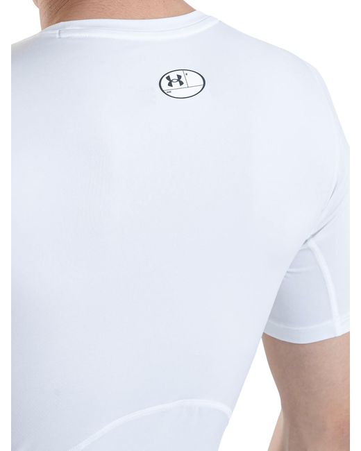 Under Armour White Armour Heatgear Compression Short-sleeve T-shirt for men