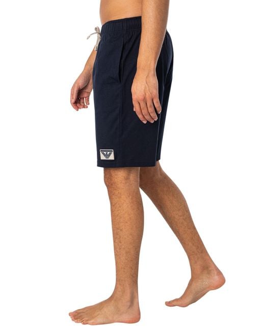 Emporio Armani Blue Lounge Bermuda Shorts for men