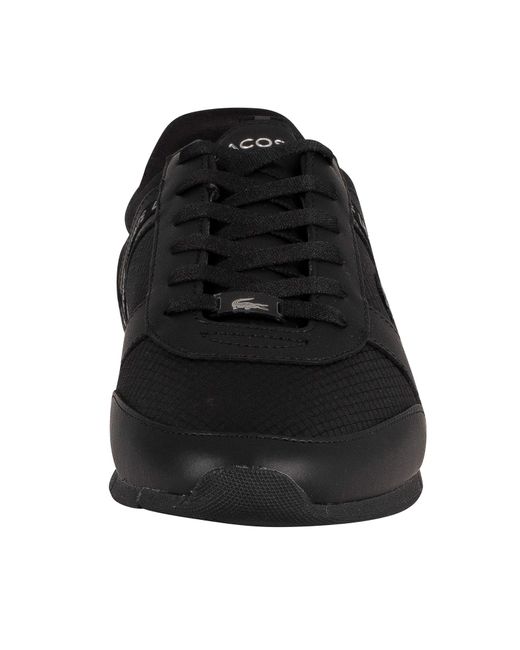 Lacoste Menerva 0121 1 Qsp Cma Leather Trainers in Black/Black (Black) for  Men | Lyst