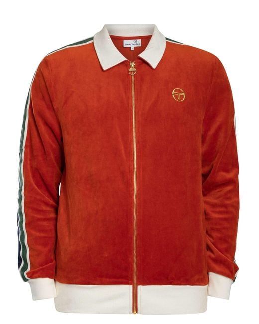 Sergio Tacchini Red Monte Velour Track Jacket for men