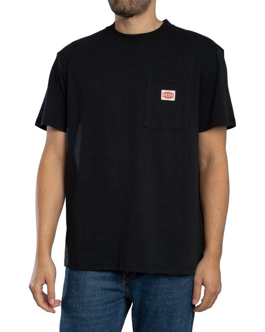 Deus Ex Machina Black Parts & Service Pocket T-shirt for men