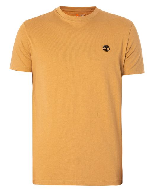 Timberland Black Slim Fit Embroidered Logo T-shirt for men