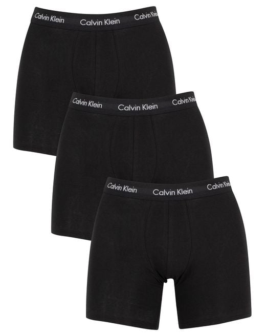 Calvin Klein Cotton Stretch Boxer Briefs 3-Pack Black