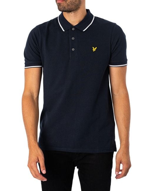 Lyle & Scott Blue Tipped Polo Shirt for men