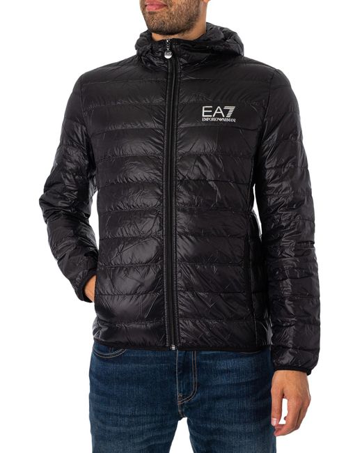 EA7 Black Down Jacket for men