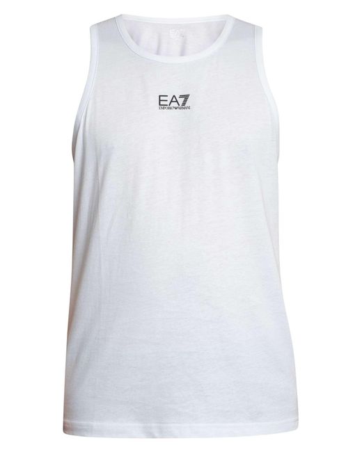 EA7 White Logo Slim Vest for men