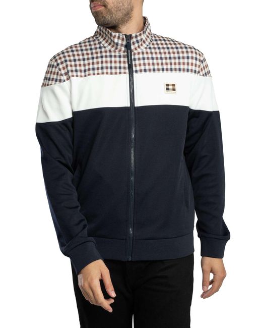 Aquascutum Blue Shoulder Track Jacket for men