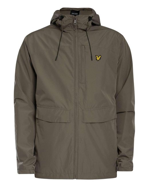 Lyle & Scott Gray Lightweight Hooded Zip Through Jacket for men
