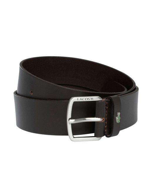 Lacoste Black Smooth Leather Belt for men