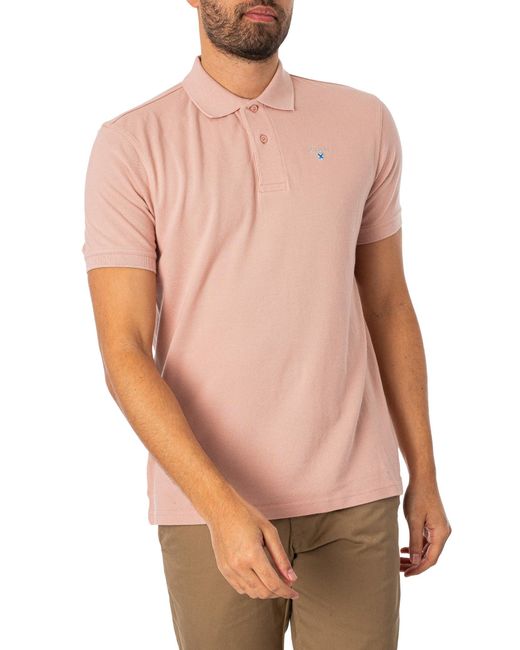 Barbour Pink Sports Polo Shirt for men